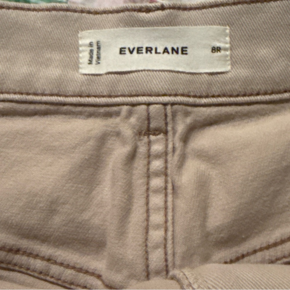 Everlane Wide Leg Utility Cargo Jeans Organic Cotton Pants Beige 8R - Picture 7 of 10
